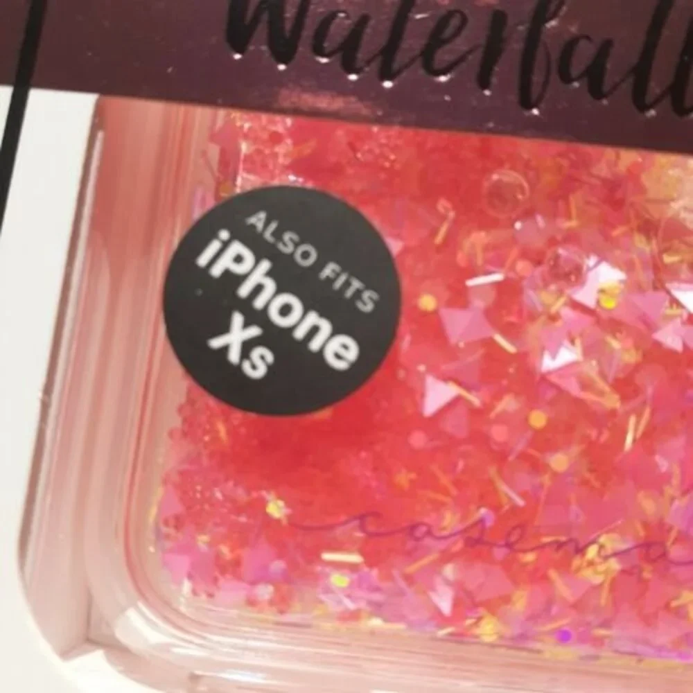 Case-Mate Waterfall Glow Pink Glitter Case For iPhone X/Xs Glow in the Dark New
